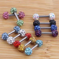 CRYSTAL Ferido Ball TRAGUS CARTILAGE EAR Studs RINGS Barbell Piercing Jewelry 1.2*6*3.5mm Lip Nose bar