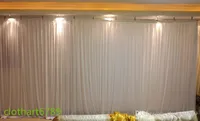 Düğün Süslemeleri Perde Siyah Zemin Renk Partisi Perde Kutlaması Daptlar Arka Plan saten örtü duvar valance 3M yüksekliğinde 6m genişliğinde özelleştirilmiş