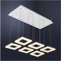Modern Stil Basitlik LED Kolye Işıkları Metal Akrilik Avize Aydınlatma Lambası Fikstür Oturma Odası / Yatak Odası / Yemek Odası 3/6 Heads