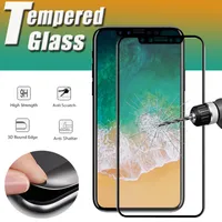 Schermbeschermer voor iPhone 14 Pro Max 13 Mini 12 11 XS XR X 8 7 6 Plus SE Koolstofvezel 3D Gebogen rand Explosie Proof Premium Shield Tempered Glass Film Guard