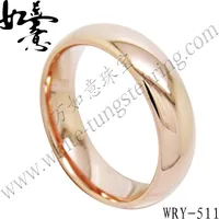 Anello per gioielli in oro rosa con tungsteno a metà rotondo in oro rosa rotondo WRY-511 Vendite calde 6mm
