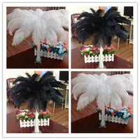 WhiteBlack Ostrich Feather、100ピースロット、ダチョウプルーム結婚式センターピース