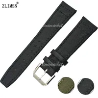 Green Nylon Leather Bottom Buckle WATCH BAND 20 21 22 mm Black Pin Strap Men Women Watches Watchbands Relojes Hombre 2016