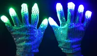 Yanıp sönen LED Gümüş Pul Eldiven Parti Dans Parmak Aydınlatma Glow Eldivenler Eldiven bar Cadılar Bayramı Noel performans sahne sahne hediye