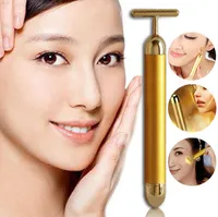 Energie-Schönheits-Bar, die Gesicht 24k Gold-Erschütterungs-Gesichtsschönheits-Rollen-Massagegerät-Stock-Aufzug-Haut-Festziehen-Falten-Stab-Gesicht mit Kasten abnimmt