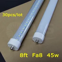 In USA + 8 piedi led 8ft singolo pin 30pcs / lotto t8 FA8 LED singolo pin luci 45W 4800Lm LED lampade tubo fluorescente 85-265V