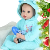 55 cm El Yapımı Gerçekçi Bebek Kız Bebek Silikon Vinil Yeniden Doğmuş Yenidoğan Bebek + Giysi