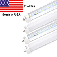 재고 있음 + 8 피트 LED 8 피트 T8 FA8 단일 핀 LED 조명 45W LED 형광 튜브 램프 AC85-265V 6000K 차가운 흰색
