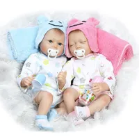 55cm Baby Couple Dolls Reborn Babe Boy Girl Boneca gêmea Brinquedos de casamento Presentes de aniversário Brinquedos