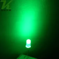 1000pcs 5 mm Jade Green LED difuso Lámpara de luz Emisión de diodo Foggy Ultra Bright Bead Plug-in DIY Kit Práctica Gran Ángulo