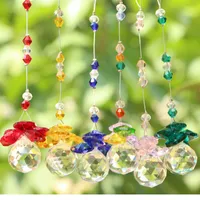 6st K9 Crystal Glass Ball Suncatcher Feng Shui Prisms Hängsmycke Pendulum Hängande Decor Window Ornament 20mm
