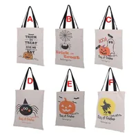 2016 Hot Sale Halloween Gift Bags Large Cotton Canvas Hand Bags Pumpkin,Devil,Spider Printed Halloween Candy Gift Bags Gift Sack Bags F705-1