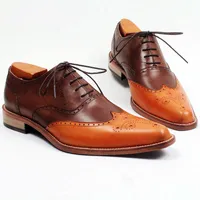 Männer Kleid Schuhe Oxfords Schuhe Custom handgemachte Schuhe Echte Kalb Leder Wingtip Brogue Schuhe neue Ankunft HD-256