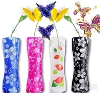 transporte livre 300pcs PVC Folding Vaso de flor PVC vaso dobrável Vaso de plástico decoração de casa ordem mista 27 centímetros * 12 centímetros