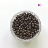 (1000 PCS / JAR) 5 # Moyen-Brown Cuivre Silicone Silicone Nano Liens, Ringstubes pour Nano Beads Extensions de cheveux Livraison gratuite