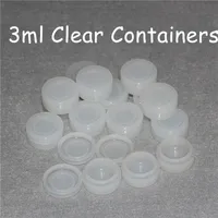 Pudełka do przechowywania Pojemniki silikonowe Półprzezroczyste Słoiki 3ML Clear Silicon Container Non-Stick Food Grade Wax DAB Jar DHL