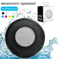 Mini Portable Subwoofer Dusch Vattentät Trådlös Bluetooth Speaker Car Handsfree Receive Call Music Suction Mic för iPhone Samsung Paket
