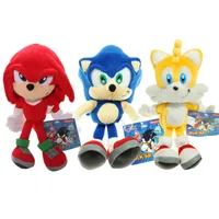 3 verschillende stijlen Sega Sonic the Hedgehog Plush Doll Toys Blauw Geel Rood 10" / 25cm