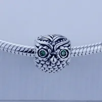 Losse kralen Past Europese Pandora Armband Kettingen DIY Maken 100% 925 Sterling Zilver Originele Kralen Owl Charm Dames Sieraden 1pc / lot