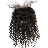 Curly Lace Closure malaisia Peruvian Indian bresilien couleur naturel 1 Piece cheveux extention livraison gratuit teindre possible