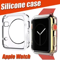 Case voor Apple Watch Ultra SE -serie 8 7 49mm 41 mm 45 mm 40 mm 44 mm dun slanke transparant kristalheldere zachte TPU rubber siliconen beschermende deksel