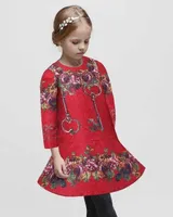 Wlmonsoon Jacquard Girl Dress 2016新しいブランドの女の子エレガントなドレス花のプリント子供の服の女の子の服ドビーvestidos乳白