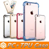 New Hybrid Armor Transparent Clear Case 2 in 1 Ultra Thin PC+TPU Robot Hard Back Cover For iphone 7 6 6s Plus 5 SE Samsung S7 S7edge S8 Plus