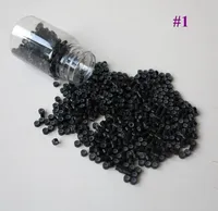 Aluminium Silicone Lined Micro Rings/Links/Beads for Feather Human Hair Extensions 1000pcs/ bottle 5.0mm*3.0mm*3.0mm 1# Black