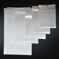 Promosyon Temizle + beyaz inci Plastik Poli OPP ambalaj fermuar Zip kilit Perakende Paketleri Takı gıda PVC plastik torba birçok boyut mevcut