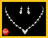 Stock 2022 Incredibile Designer Peals Crystals Bridal Jewelry Crowns Crowns Tiades Zepazioni Hot Set da sposa Set Set Set Party Jewel