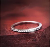 PAVE Setting Luxe Sieraden Vintage Soild 925 Sterling Silver Topaz CZ Diamond Wedding Engagement Band Ringen voor vrouwen Maat 5-9 Nooit vervagen