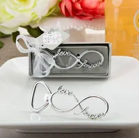 Bridal Shower Favors подарки бесконечности дизайн серебристый металл любовь и навсегда открывалка бутылка свадебные сувениры 100 шт. Оптом