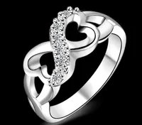 925 Sterling Zilver 8 Woorden Infinity Ring Charms Man Vrouw Crystal Trouwringen Mode-sieraden Maat US6 / 7/8/9/10