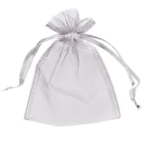 100 unids 5x7inch bolsas de organza de plata regalo envoltura de regalo bolsa de boda Favor de la boda Favor de Navidad (13 x 18 cm) Multi Colors Red Rosa Marfil Gold Blue Green