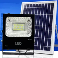 Outdoor Solar LED Flood Lights 100W 50W 30W 70-85LM Lamps Waterproof IP65 Lighting Floodlight Battery Panel Power Remote Contorller China