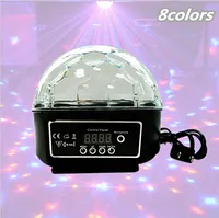LED Magic Crystal Ball Lamp Disco Lights 24W Ljudkontroll Stage Ljus 8 Färger 3 Modes Laser Bröllopsfestlampa