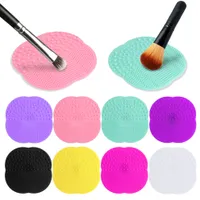 Wholesale 10 PC 8 Colors Silicone Cleaning Cosmetic Make Up Washing Brush Gel Cleaner Scrubber Tool Foundation Makeup Cleaning Mat Pad Tool