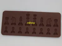 100pcs / lot expédition rapide Nouveaux échecs internationaux Moule de silicone de silicone Fondant gâteau Moules de chocolat pour la cuisson de cuisine