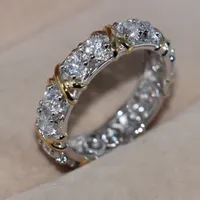 Tamaño 5-11 Victoria Wieck hecho a mano 925 llena superposición de color blanco boda del zafiro de la CZ Diamond Cross anillos de banda para las mujeres aman, regalo, regalo