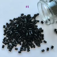 Black Color Flat End Panta Micro Tubi Micro anelli senza svasati per capelli I-tip (1000pcs / bag, 3.0mm x 2,4 mm x 4.0mm)