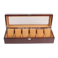 6 Grids High Grade Wooden Sell Display watch box& Jewelry Box China Packaging Factory Supply May Customize