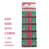 Watch Аксессуары для аккумуляторов AG4 SR626SW 377 180MAH 1.55V Оптовые электронные батареи Батарейки для элементов питания 10 шт.