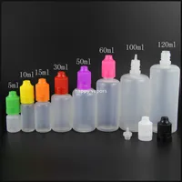 Vape E-Saft E-Liquid E-Cig-Kunststoff-Dropper-Flasche 10ml 15ml 20ml 30ml 50ml 60ml 100ml 120ml PE-Nadel-Dropper mit kindersicherer Tamper-Kappe