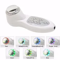 7 cores LED Ultrasonic 3MHz Photon LED luzes Rejuvenescimento de pele Elevador Ultrasonic Facial Massageador