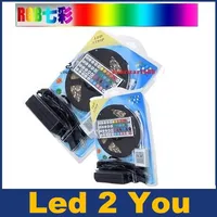 5050 RGB LED tiras Luzes SMD 300 LED 60LED / M Flexível LED LED Rolo À Prova D 'Água IP65 com controlador de 44keys + 12V 5A fonte de alimentação