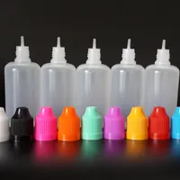 Tanie butelek igły 50 ml LDPE Puste plastikowe butelki kroplomierza z czapkami z dziećmi i długiej cienkiej końcówki dla E CIG Ciecz E