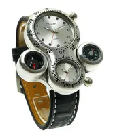 Reloj de los hombres de lujo doble brújula analógica termómetro reloj multifunción para el regalo de Navidad HP1149 envío libre