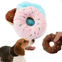 Pet Dog Puppy Cat Squeaker Quack Sound Toy Chew Donut Play Toys Cream Donut Lovely Pets Sound Plush Toy