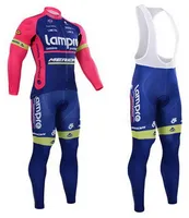 Зима флис тепловой велоспорт длинные Джерси + нагрудник брюки 2014 LAMPRE MERIDA команда синий-выбрать размер: XS-4XL L49