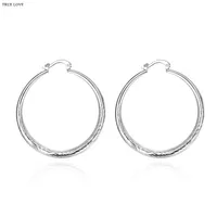 Fashion hoop earrings 925 silver jewelry diameter 4cm classic charm design cool street style Europe Hot free shipping Cheap Wholesale